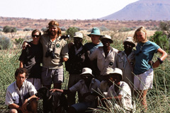 Group photo with game guards and me near Poachers Camp in Damaraland (1998).